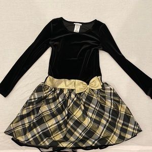Bonnie Jean size 16 black, gold, and gray dress